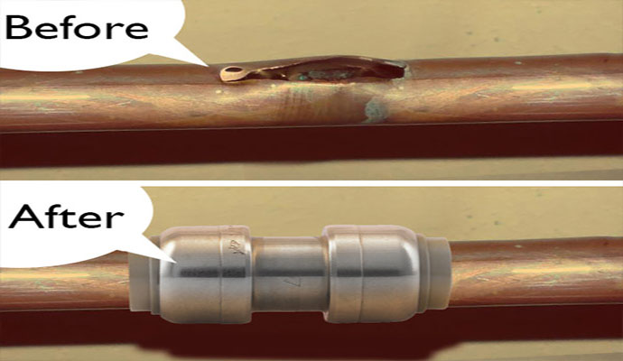 Burst Pipe Repair Before After